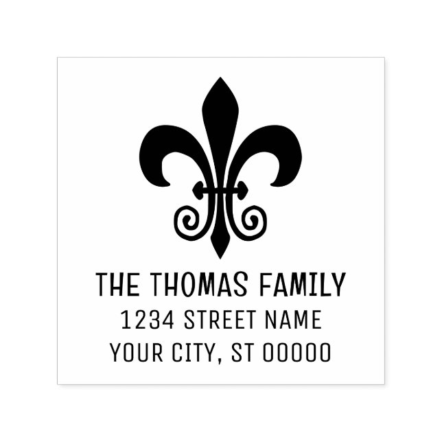 Elegant Heraldic Fleur de Lis #41 Name Address Self-inking Stamp (Design)