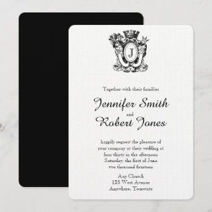 Elegant Heraldry Monogram Wedding Invitation