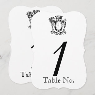 Elegant Heraldry Monogram Wedding Table Number
