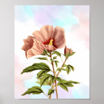 Elegant Hibiscus Flower Botanical Print