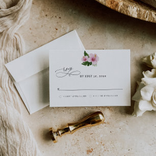 Elegant Hibiscus RSVP Save The Date