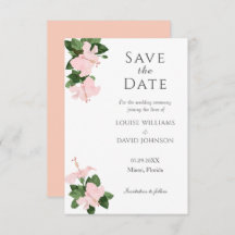Elegant Hibiscus Save The Date Wedding Card