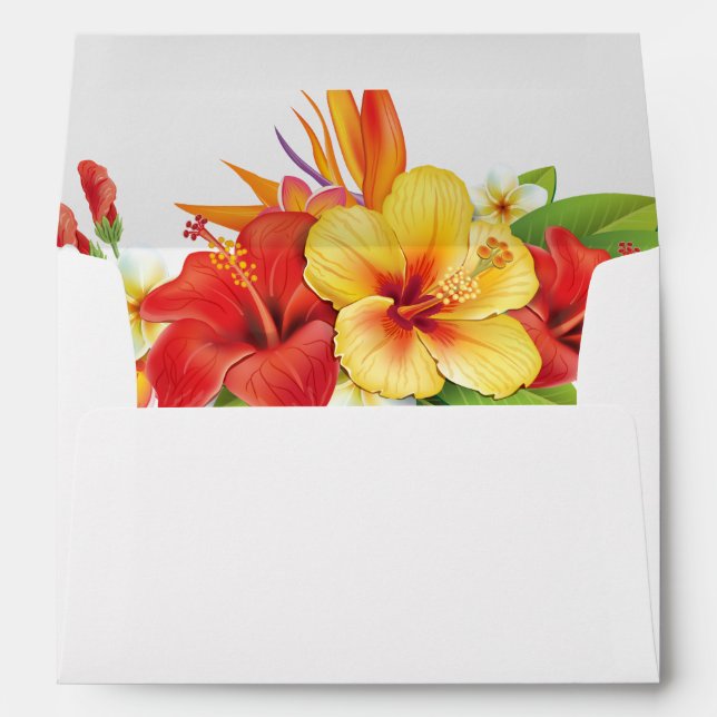 Elegant Hibiscus Tropical Floral Envelope (Back (Bottom))