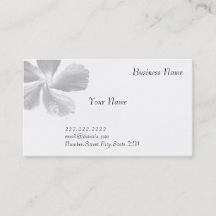 Elegant Hibiscus White Business Card