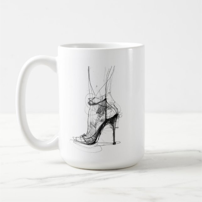 Elegant High Heel Foot - Feminine Style Coffee Mug (Left)