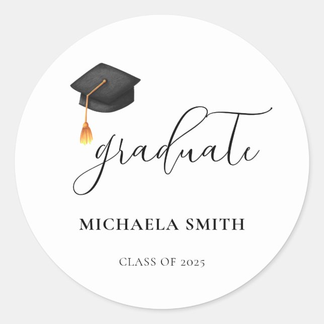 Elegant High School Black Graduation Envelope Seal (Front)