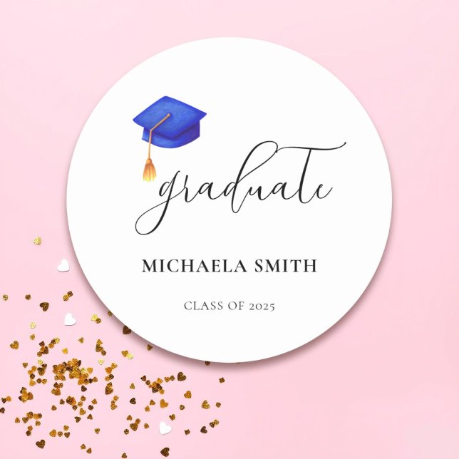 Elegant High School Blue Graduation Envelope Seal (Creator Uploaded)