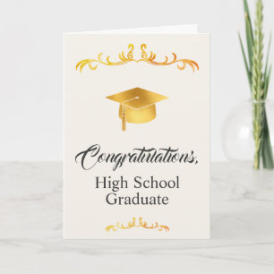 Elegant High School Graduate Congratulations Card