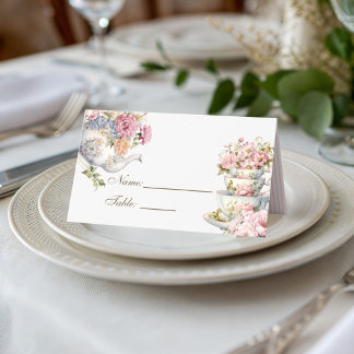 Elegant Hight Tea Vintage Name Place Card