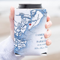 Elegant Hilton Head Island Map Navy Blue Wedding
