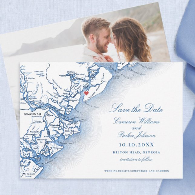 Elegant Hilton Head South Carolina Map Wedding Save The Date (Harbour Town Yacht Club Save the Date Hilton Head Island Wedding from Coastal Map Designs )