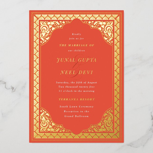 Elegant Hindu Ornament Frame Indian Wedding (Front)