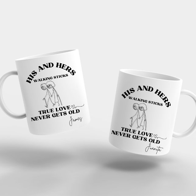 Elegant His and Hers True Love Never Gets Old Coffee Mug (Creator Uploaded)