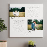 Elegant His & Hers Wedding Vows Minimal Two Photo Canvas Print<br><div class="desc">Newlyweds Mr. & Mrs. his and hers wedding day vows & photo keepsake canvas print to always remember your special day and your love and promise to each other. This elegant wedding day keepsake canvas print features a simple minimal two photo layout to display your own special wedding day photos....</div>