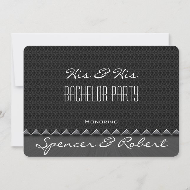 Elegant "His & His" Bachelor Party Invitation (Front)