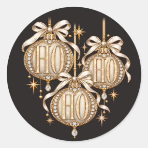 Elegant HO HO HO Classic Round Sticker