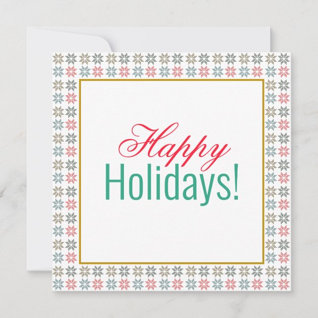 Elegant Holiday Business Logo/Photo Poinsettia Art Card (Front)