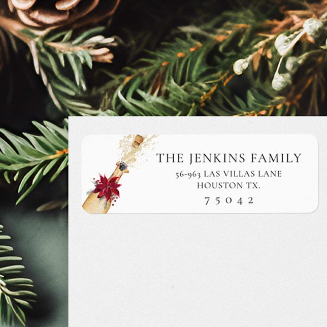 Elegant Holiday Cocktail Party Return Address (Creator Uploaded)