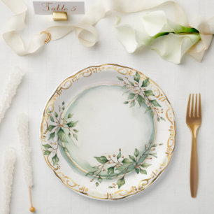 Elegant Holiday Dining Paper Plate