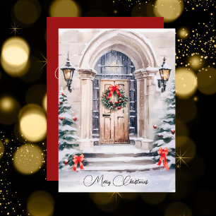 Elegant Holiday Entrance Merry Christmas Card