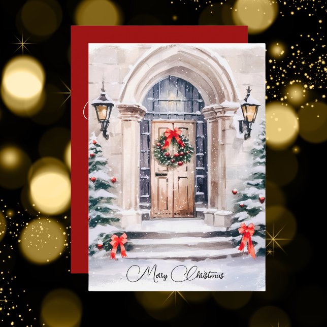 Elegant Holiday Entrance Merry Christmas Card (Creator Uploaded)