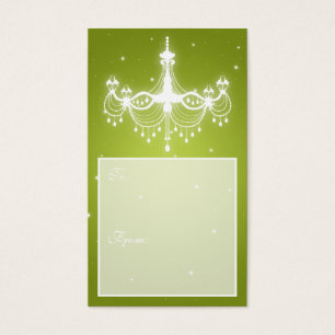 Elegant Holiday Gift Tag Chandelier Lime