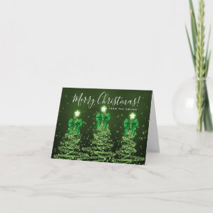 Elegant Holiday Green Christmas Trees Greeting  Card
