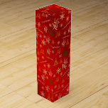 elegant holiday merry christmas gift colored stars wine box<br><div class="desc">elegant holiday merry christmas gift colored stars tree trees golden scripture</div>