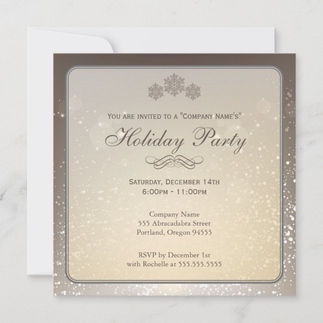 Elegant Holiday Party Company Invitation (Front)