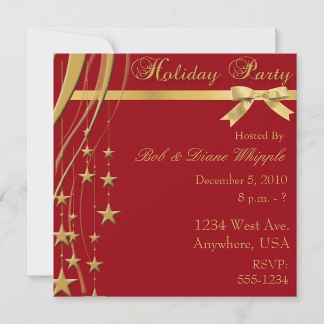 Elegant Holiday Party Invitation (Front)