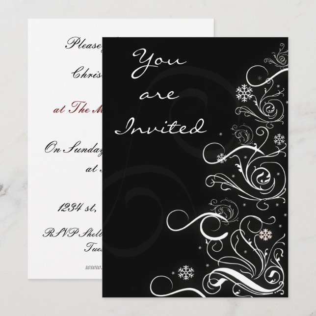 elegant Holiday party Invitation (Front/Back)