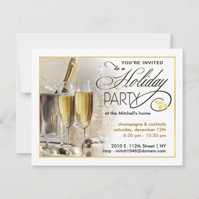 Elegant Holiday Party Invitations (Front)