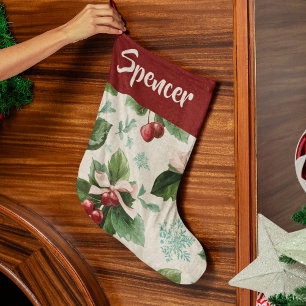 Elegant Holiday Pattern Christmas Stocking