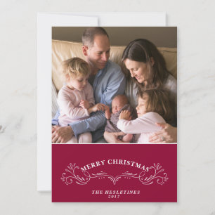 Elegant Holiday Photo Card - Editable Greeting