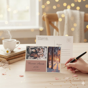 Elegant Holiday Postcard with Personalized Message
