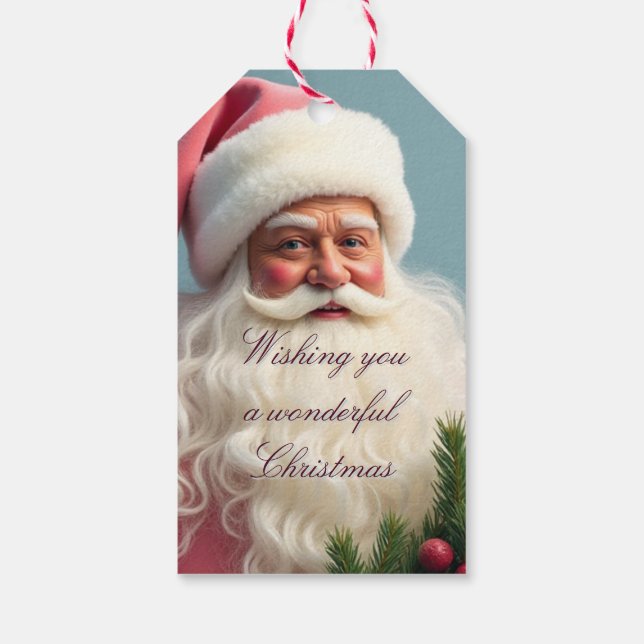 Elegant Holiday Santa Gift Tags (Back)