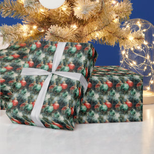 Elegant Holiday Symphony: Green, Red & Gold Wrapping Paper