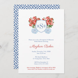 Elegant Holidays Monograms & Mimosas Bridal Shower Invitation