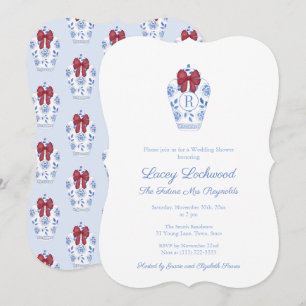 Elegant Holidays Red Something Blue Bridal Shower Invitation