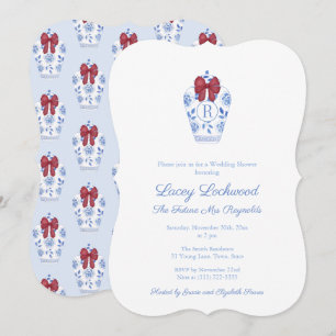 Elegant Holidays Red Something Blue Bridal Shower Invitation