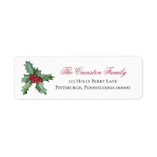 Elegant Holly and Berries Christmas Holiday