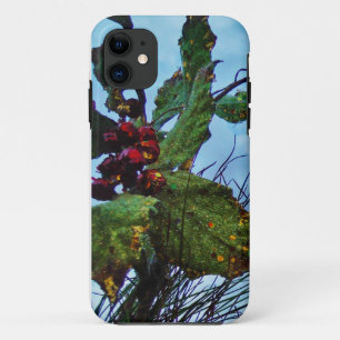 Elegant Holly Christmas, blue sky iPhone 11 Case