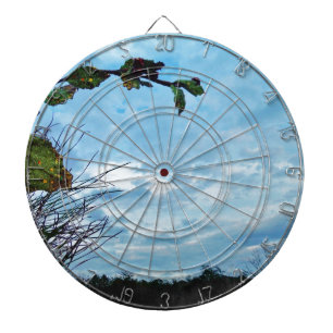 Elegant Holly Christmas,  blue sky Dartboard