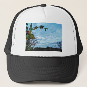Elegant Holly Christmas,  blue sky Trucker Hat