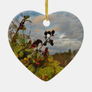 Elegant Holly Christmas, Ceramic Tree Decoration