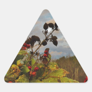 Elegant Holly Christmas, Triangle Sticker