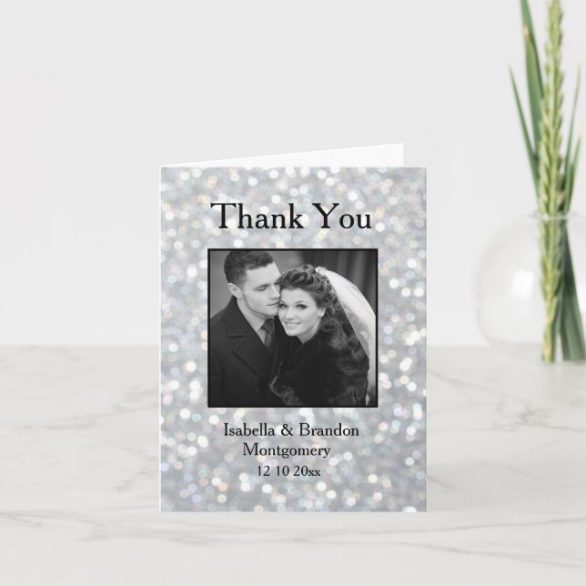 Elegant Hollywood Glam Thank You Card (Front)