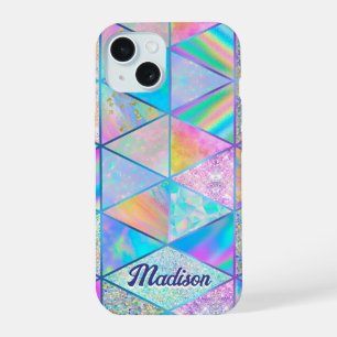 Elegant hologram girly colourful iPhone 15 case