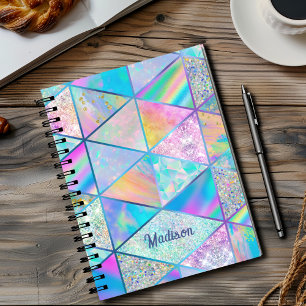 Elegant hologram girly colourful sketchbook notebook