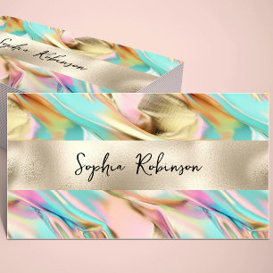 Elegant Holographic and Pearl Foil Business Card